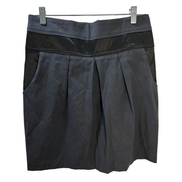 NEW Gray Mini Skirt Large Pleated with Side‎ Pockets - Picture 1 of 6